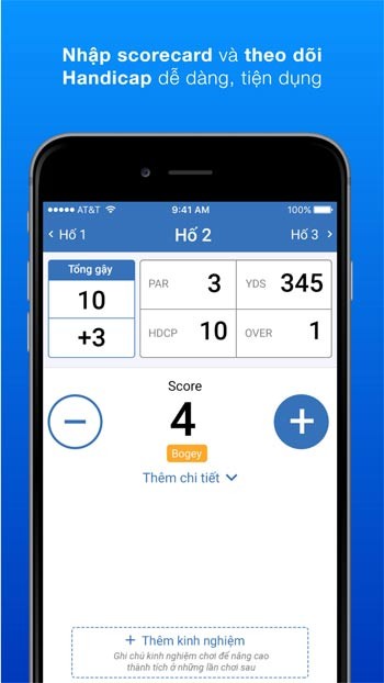 Nhập scorecard và theo dõi handicap dễ dàng