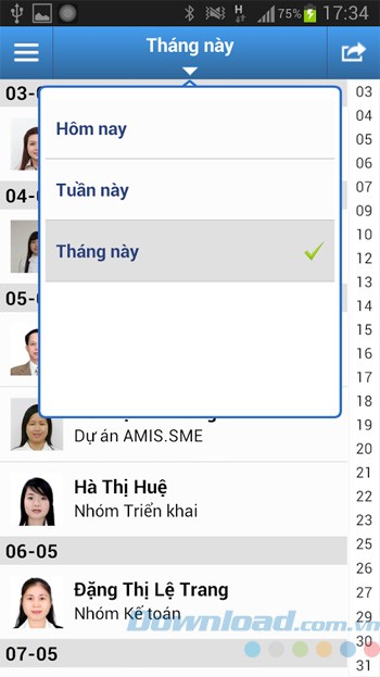 Tìm kiếm theo tháng