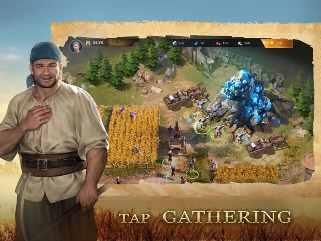 Chạm để thu thập các tài nguyên