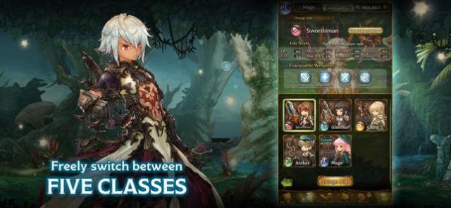 Game có 5 lớp nhân vật cho bạn lựa chọn, chuyển đổi