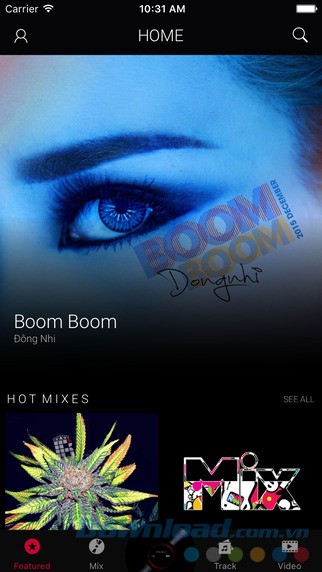 Ứng dụng nghe nhạc Mix 166