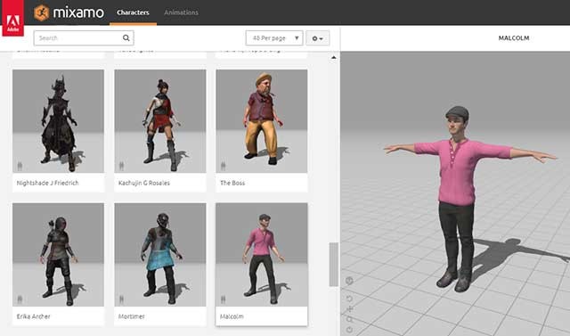 Khám phá thư viện gồm hàng nghìn ảnh động nhân vật toàn thân
