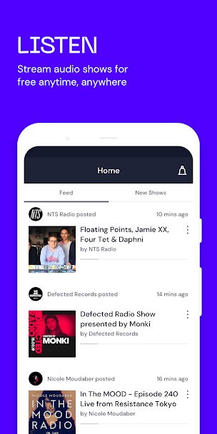 Nghe kênh radio âm nhạc, bản phối DJ... trên Mixcloud app