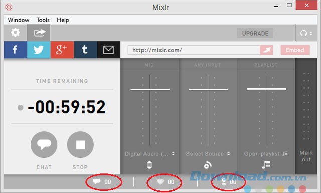 Tương tác với người nghe Mixlr