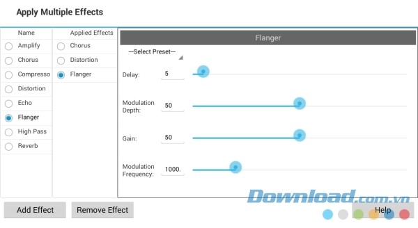 MixPad Music Mixer Free cho Android hỗ trợ nhiều hiệu ứng khác nhau
