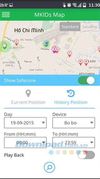 Lịch sử vị trí của trẻ