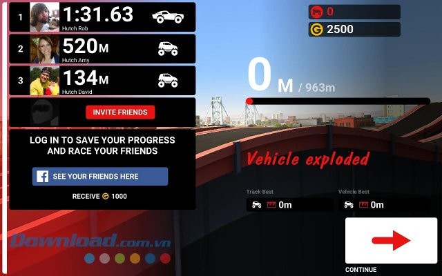 Bảng kết quả trong game MMX Hill Climb