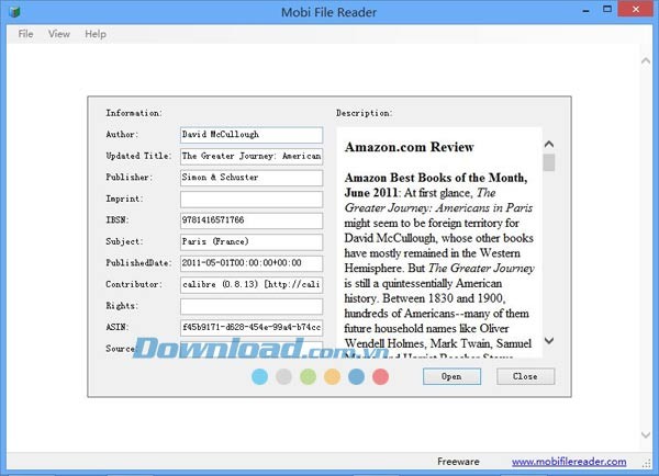 Mobi File Reader