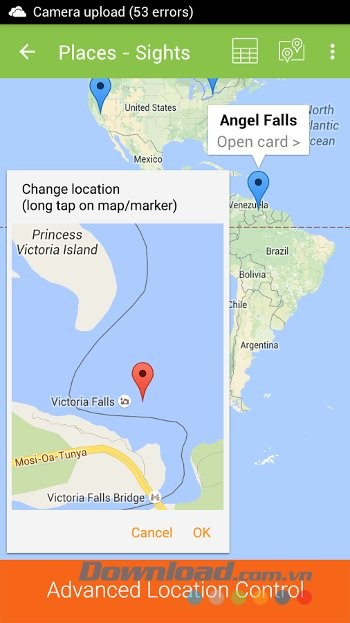MobiDB Database Designer hỗ trợ chế độ xem địa điểm