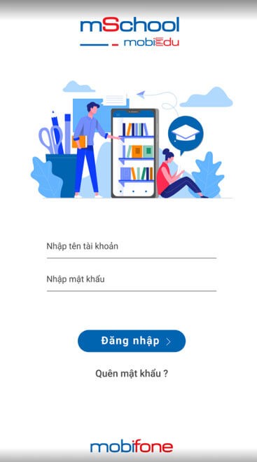 Giao diện đăng nhập mobiEdu