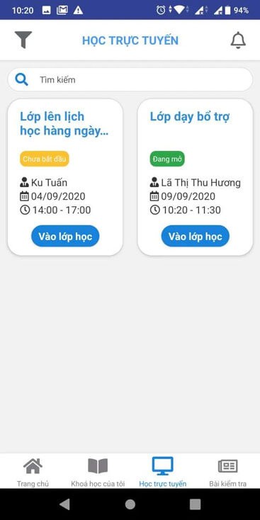 Học trực tuyến trên mobiEdu
