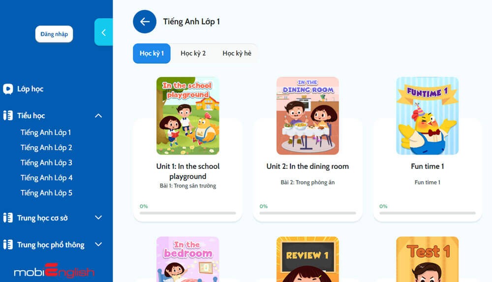 Hệ thống bài học phong phú, nhiều chủ đề