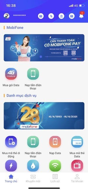 Trang chủ MobiFone Pay