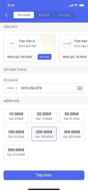 Nạp tiền điện thoại