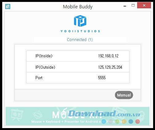 Giao diện Mobile Buddy trên máy tính