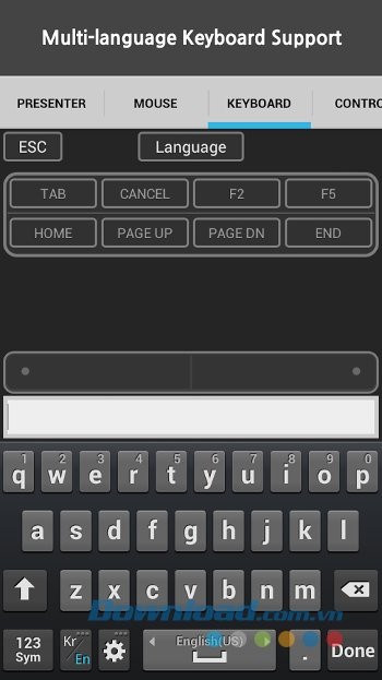 Dùng Android làm bàn phím máy tính