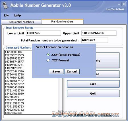 Mobile Number Generator