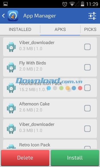 Tính năng quản lý ứng dụng của Mobile Optimizer & Cleaner