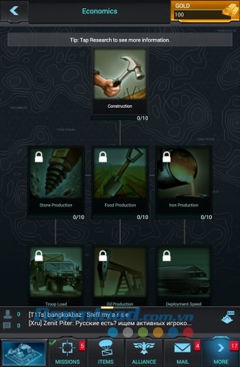 Xây dựng công trình kinh tế trong game Mobile Strike