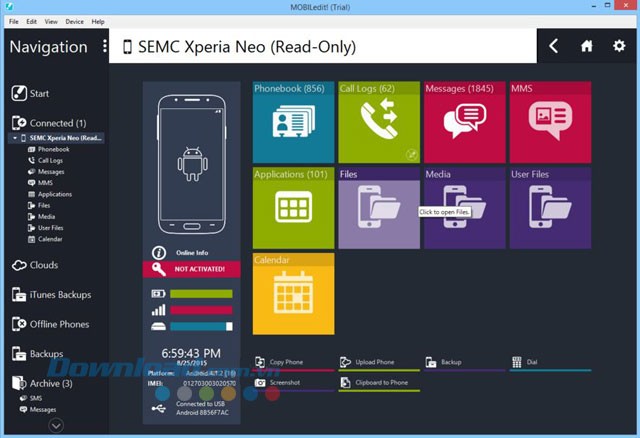 MOBILedit quản lý nhiều thư mục điện thoại