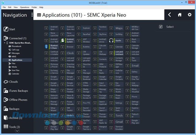 Danh sách ứng dụng điện thoại