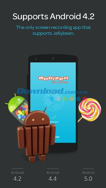 Mobizen hỗ trợ các thiết bị Android 4.2