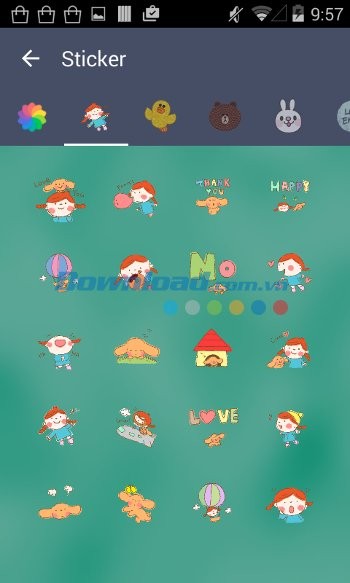 LINE Launcher sở hữu bộ sưu tập sticker đa dạng