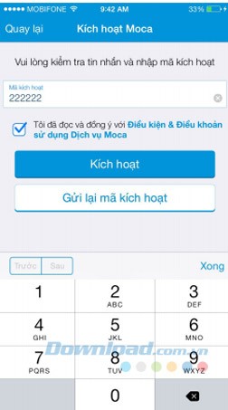 Nhập mã kích hoạt
