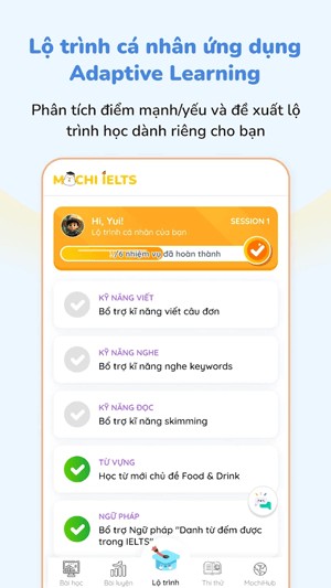 Lộ trình cá nhân ứng dụng