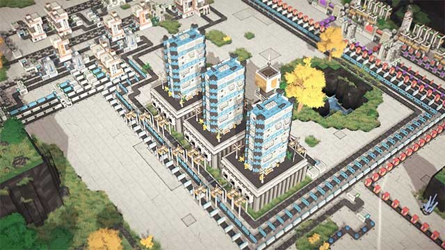 Ssắp xếp và lắp ráp các khối 3D để tạo nên những tòa nhà sản xuất