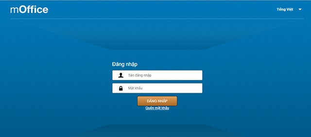 Giao diện đăng nhập hệ thống mOffice