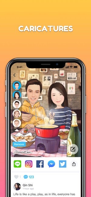 Chia sẻ ảnh từ MomentCam Mobile