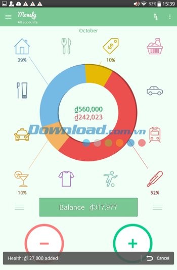 Quản lý thu chi thông minh với Monefy cho Android