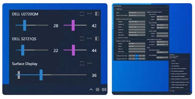 Dễ dàng thay đổi độ sáng màn hình bằng chuột