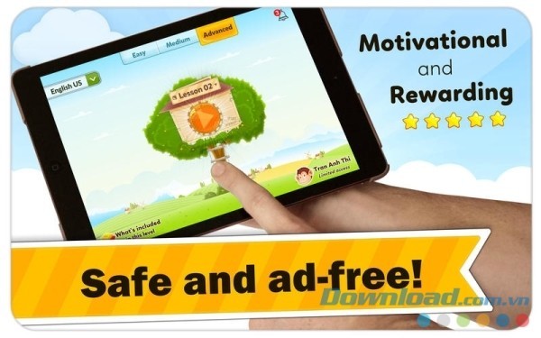 Phần mềm học ngoại ngữ Monkey Junior an toàn và không quảng cáo