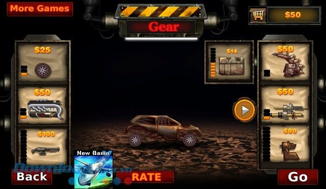 Garage trong game Monster Car Hill Racer 2