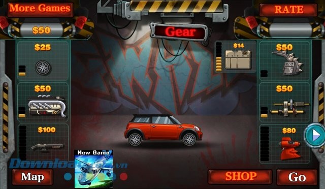 Tùy biến xe đua trong game Monster Car Hill Racer