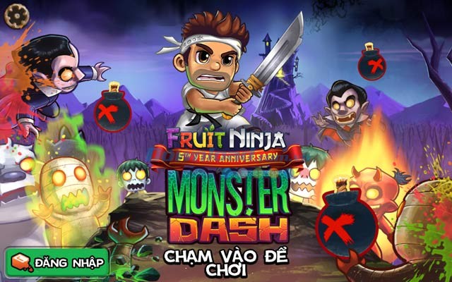 Giao diện khởi động game Monster Dash