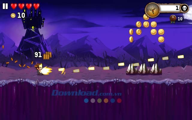 Monster Dash cung cấp súng tiểu liên với đường đạn đôi