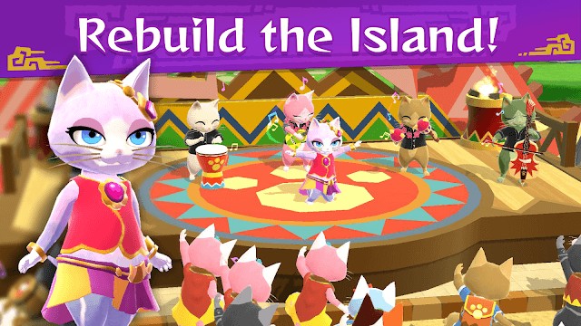 Xây dựng lại hòn đảo của những con mèo trong game Monster Hunter Puzzles