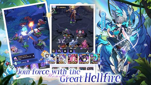 Tham gia lực lượng cùng các chúa quỷ khác và chiến đấu chống lại anh hùng trong game Monster Never Cry