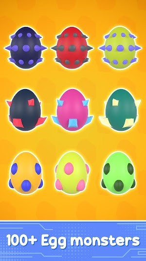 Monster Trainer Runner Squad có hơn 100 trứng quái vật sẽ nở ra các con thú khác nhau