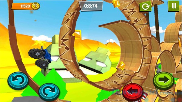 Một đoạn đường đi trong game lái xe tải Monster Trucks Unleashed