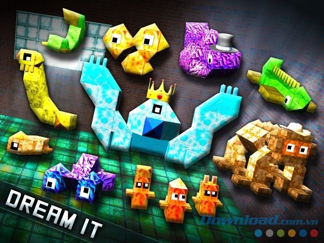 Thế giới quá thú nhiều hình dạng được tạo ra từ sự sáng tạo của chính người chơi