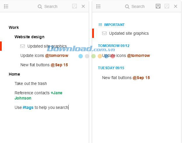 Ví dụ các công cụ trong Moo.do
