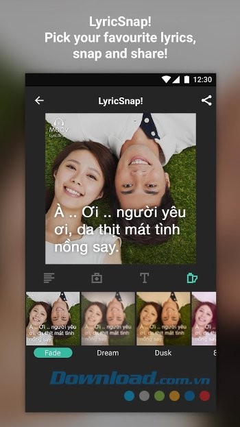 Chia sẻ lời bài hát với tính năng độc quyền