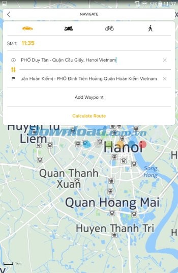 Tình năng tìm kiếm qua bản đồ và dự báo thời tiết của Morecast