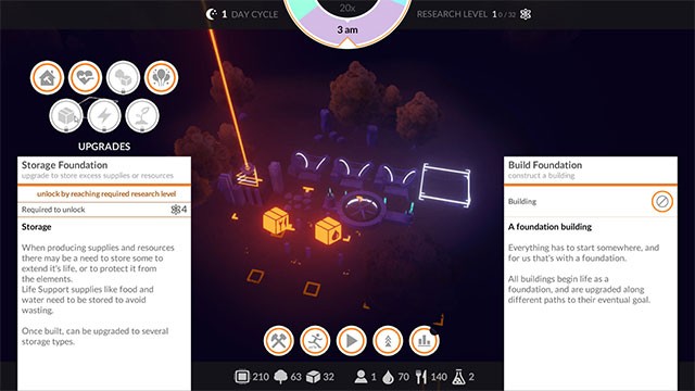 Toàn bộ công trình trong Mossfield Origin game đều được mọc lên từ 1 nền móng chung và phát triển qua cây công nghệ