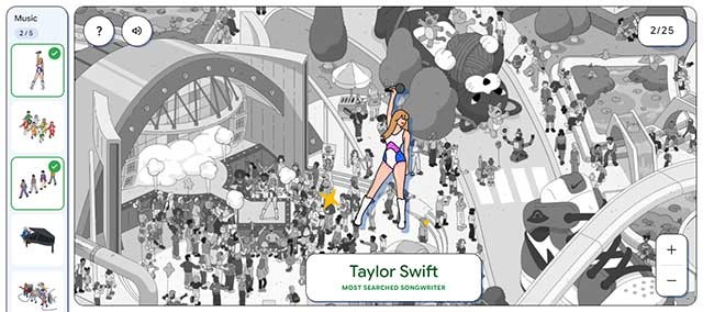 Nhấn vào các ô ở bên trái màn hình của bạn để xem gợi ý tìm kiếm