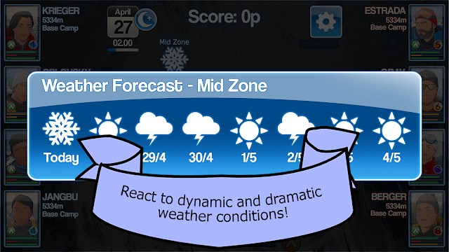 Thời tiết đóng vai trò quan trọng trong hành trình thám hiểm